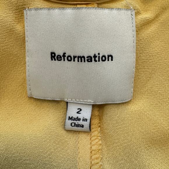 Reformation Nari Silk Dress Sunshine - Picture 9 of 11